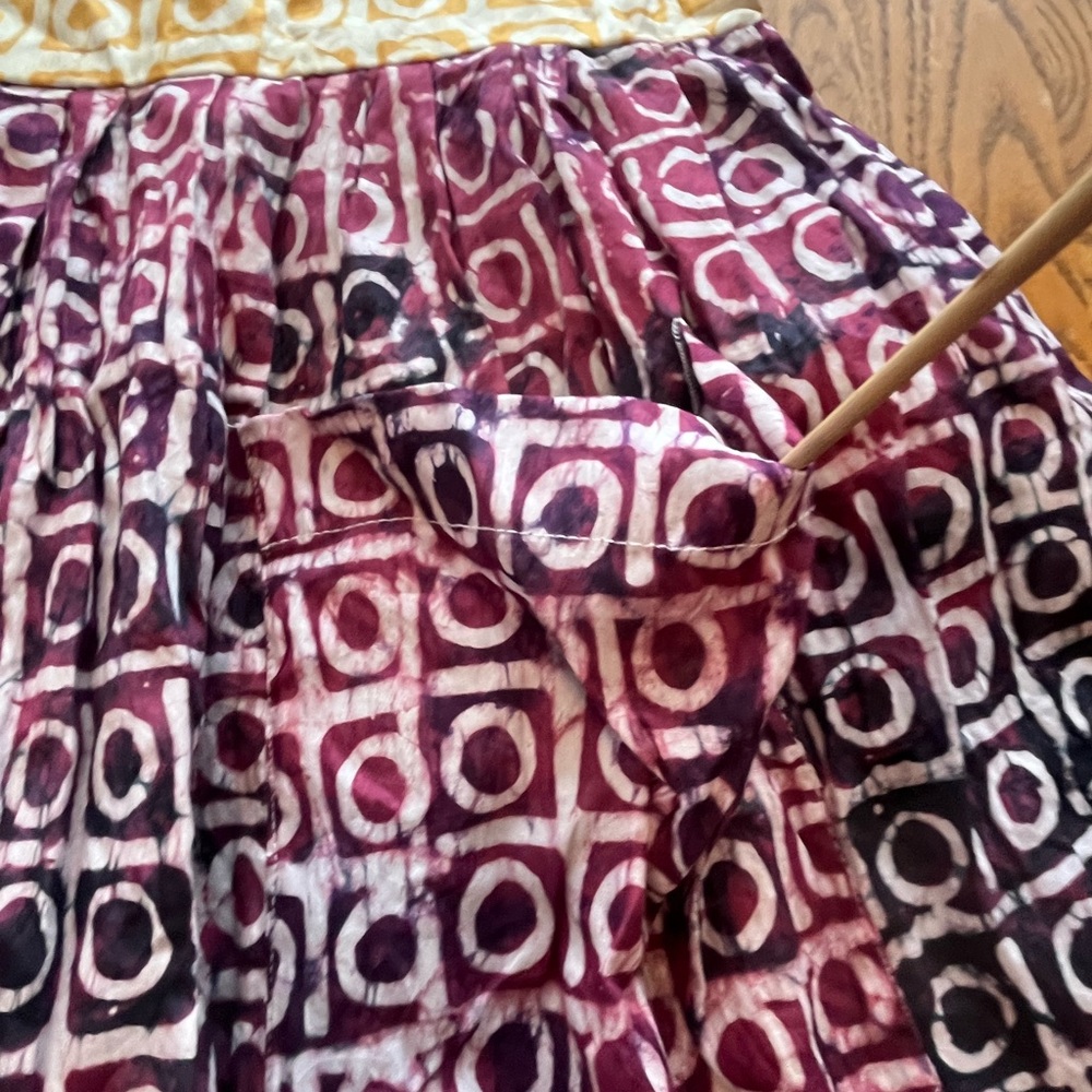 NWT BUSAYO Ade Spaghetti Strap Mixed Batik Tiered Dress Size M Front Pockets - Picture 6 of 12